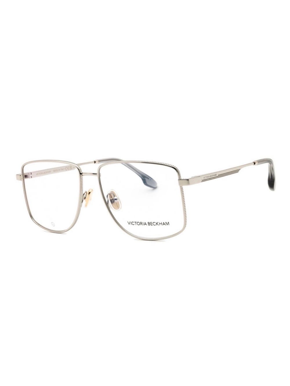 New Victoria Beckham VB2136 040 Square Metal Eyeglass Frames in Silver Authentic